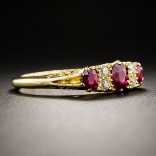 Victorian Ruby Diamond Five-Stone Ring