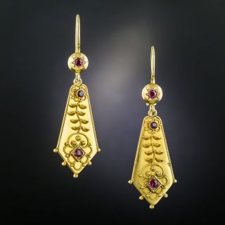 Victorian Ruby Earrings - 2