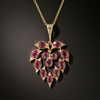 Victorian Ruby Heart Pendant - 2