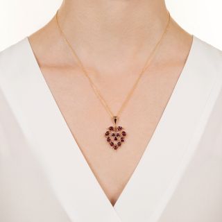 Victorian Ruby Heart Pendant