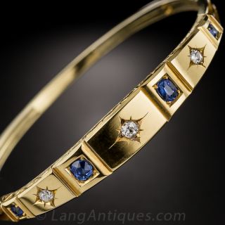 Victorian Sapphire and Diamond Bangle