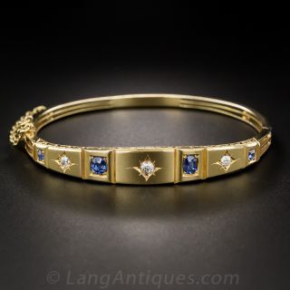 Victorian Sapphire and Diamond Bangle