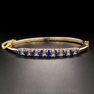 Victorian Sapphire and Diamond Bangle Bracelet