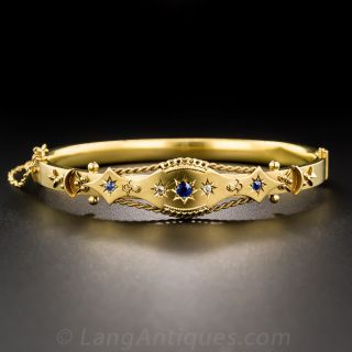 Victorian Sapphire and Diamond Bangle Bracelet