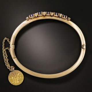 Victorian Sapphire and Diamond Bangle Bracelet