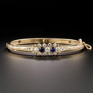 Victorian Sapphire and Diamond Bangle Bracelet - 2