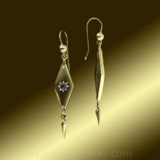 Victorian Sapphire and Diamond Earrings, Circa 1880