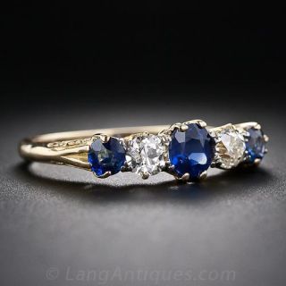 Victorian Sapphire and Diamond Five-Stone Ring