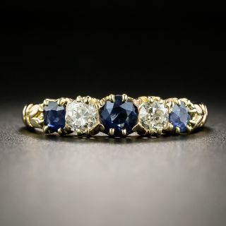 Victorian Sapphire and Diamond Five-Stone Ring - 2