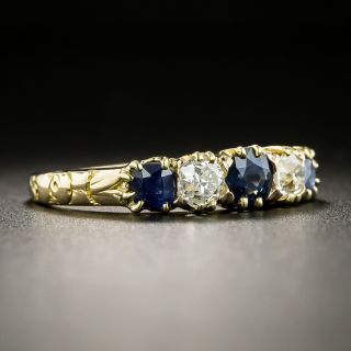 Victorian Sapphire and Diamond Five-Stone Ring