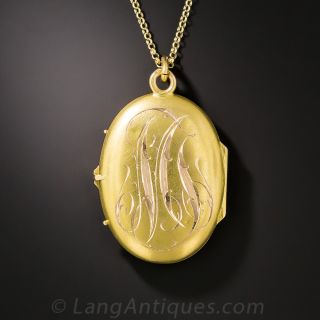 Victorian Sapphire and Diamond Locket Necklace