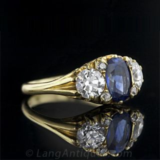 Victorian Sapphire and Diamond Ring