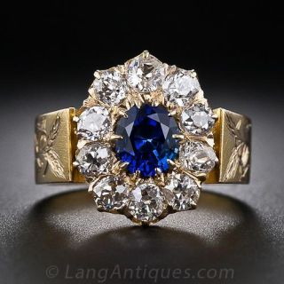 Victorian Sapphire and Diamond Ring