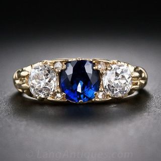 Victorian Sapphire and Diamond Ring - 2