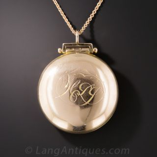 Victorian Sapphire And Diamond Round Locket 