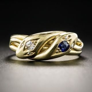 Victorian Sapphire and Double Snake Ring