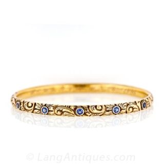 Victorian Sapphire Bangle Bracelet
