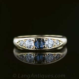 Victorian Sapphire   Diamond Ring Main View