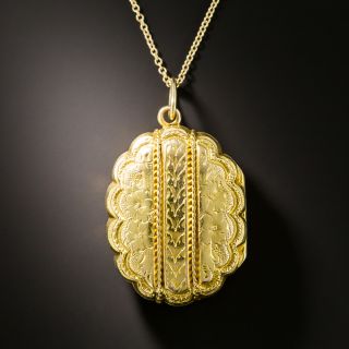 Victorian Scalloped Locket Pendant