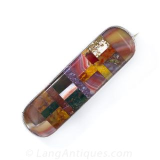 Victorian Scottish Agate Bar Pin