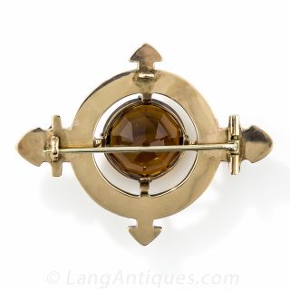 Victorian Scottish Citrine Brooch 