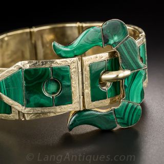 Victorian Scottish Malachite Buckle Bracelet