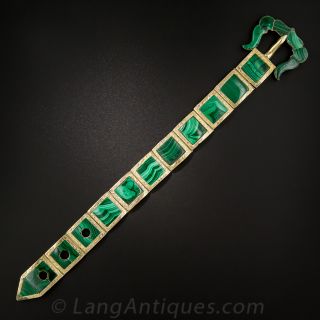 Victorian Scottish Malachite Buckle Bracelet