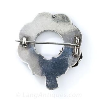 Victorian Scottish Silver and Agate Garter Brooch