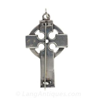 Victorian Scottish Silver and Enamel Cross
