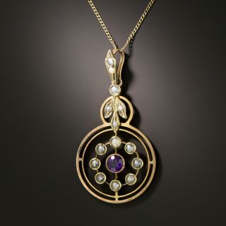 Victorian Seed Pearl and Amethyst Necklace - 3