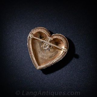 Victorian Seed Pearl and Diamond Heart Pin / Pendant