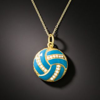 Victorian Seed Pearl and Enamel Open Back Locket - 1