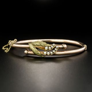 Victorian Seed Pearl Bangle Bracelet, Circa 1880 - 2
