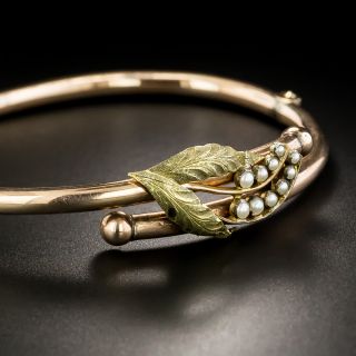 Victorian Seed Pearl Bangle Bracelet, Circa 1880