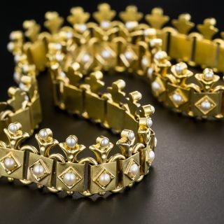 Victorian Seed Pearl Book Chain Necklace 