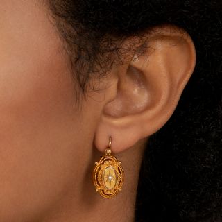 Victorian Seed Pearl Dangle Earrings
