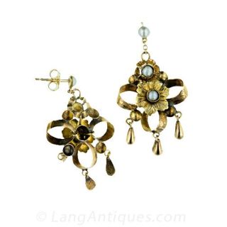 Victorian Seed Pearl Earrings
