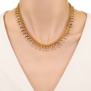 Victorian Seed Pearl Fringe Necklace