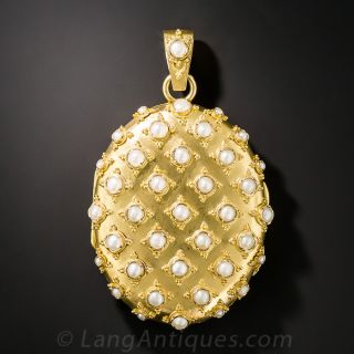 Victorian Seed Pearl Locket - 2