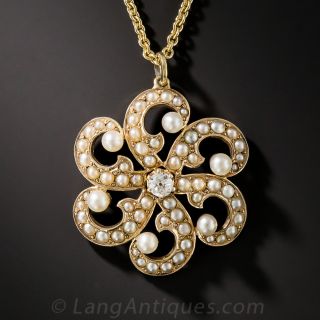 Victorian Seed Pearl Pendant