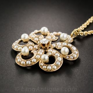 Victorian Seed Pearl Pendant