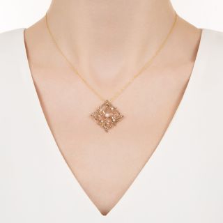 Victorian Seed Pearl Scroll Pendant