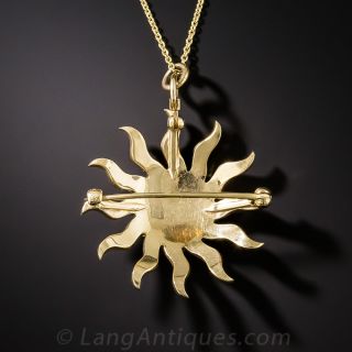 Victorian Seed Pearl Sunburst Pin/Pendant