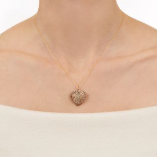 Victorian Seed Pearl Witch's Heart Pendant/Brooch