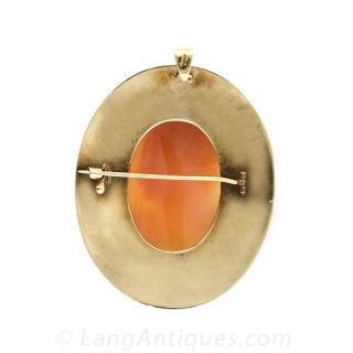 Victorian Shell Cameo Brooch / Pendant