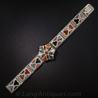Victorian Silver and Agate Scottish Bracelet