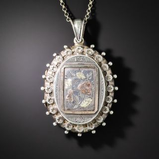 Victorian Silver and Multicolor Gold Locket - 2