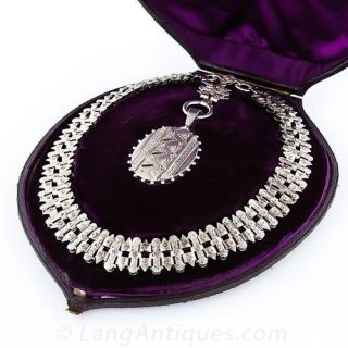 Victorian Silver and Rose Gold Locket Necklace - 1