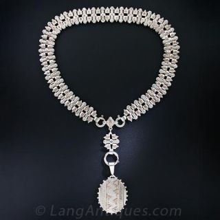 Victorian Silver and Rose Gold Locket Necklace
