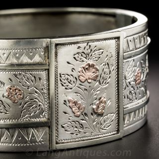 Victorian Silver Bangle Bracelet